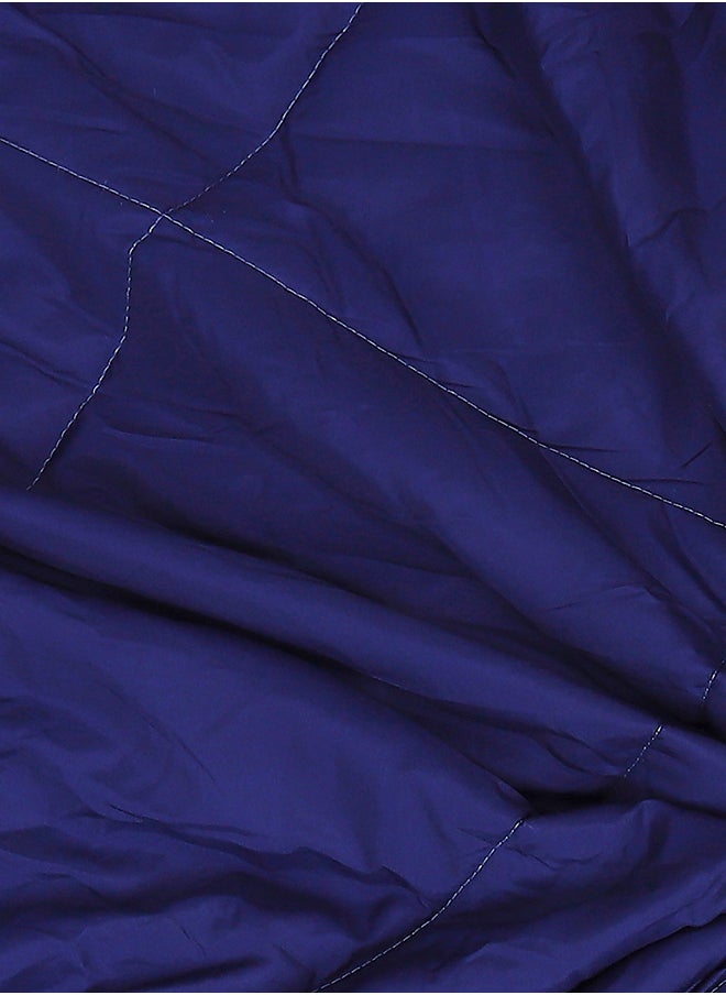 Status Contract - Reversible Solid Comforter Double Bed Blanket for Winter//Double/GSM- 220, Dark Blue-Red, 220 X 240 Cm - Image 1