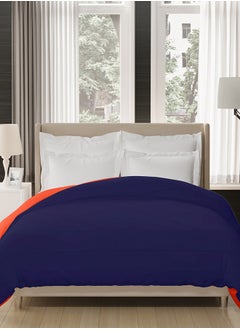 Status Contract Reversible Solid Comforter Double Bed Blanket for Winter//Double/GSM- 220, Dark Blue-Red, 220 X 240 Cm  - Image 2