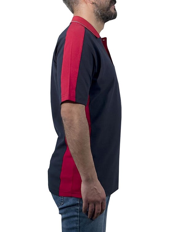 Şensel Sensel, Polo Neck T-Shirt, Navy Blue-Red -136E1392- Tshirt  - Image 2