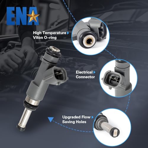 ENA Fuel Injector for FJ744 16600EA00A 16600EA000 Set of 4 Compatible with Nissan Frontier 20052008 2009 2010 2011 2012 2013 2014 2015 2016 2017 2018 2019 NP300 2020 XTrail 2005 2006 L4 25L - Image 3