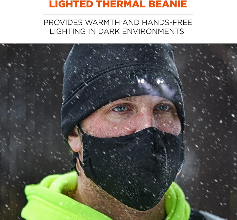 Ergodyne Ergodyne Standard Beanie Winter Hat with LED Lights Orange One Size - Image 2