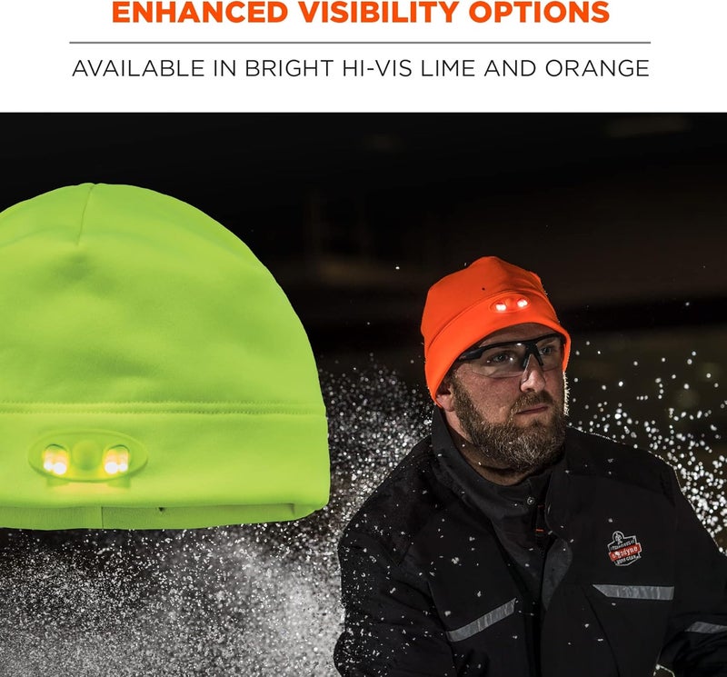Ergodyne Ergodyne Standard Beanie Winter Hat with LED Lights Orange One Size - Image 5