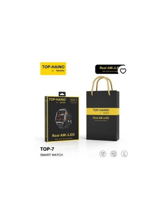 Haino Teko Haino Teko Top-7 Watch Black Color Real AMOLED Screen Strong and Classic Elegant Design Support Bluetooth Calls Support Wireless Charging Water Resistant Powerful Battery Lasts 3 to 5 Days - Image 3