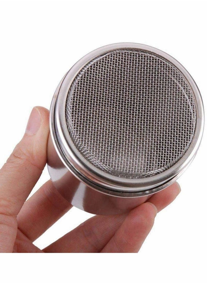 Y&D - Chocolate Shaker Dusters Stainless Steel Mesh Powder for Icing Sugar Cocoa Cappuccino with Coffee Stencils, Kitchen, Drinks and Baking - Image 1