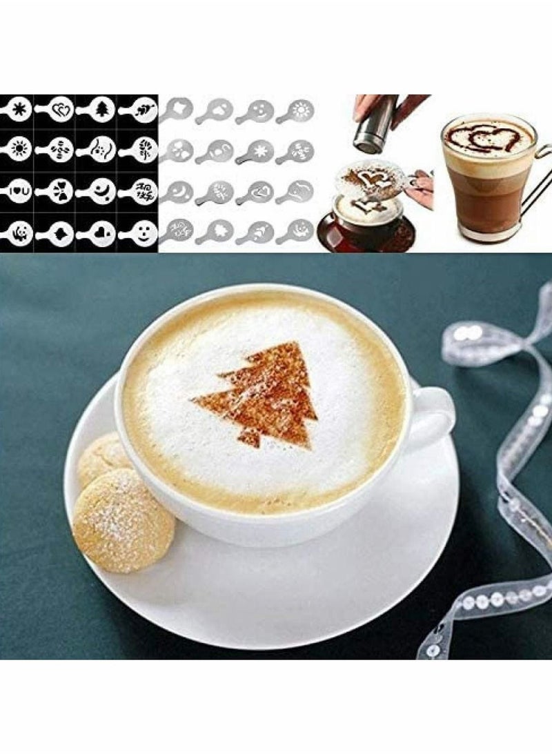 Y&D - Chocolate Shaker Dusters Stainless Steel Mesh Powder for Icing Sugar Cocoa Cappuccino with Coffee Stencils, Kitchen, Drinks and Baking - Image 1