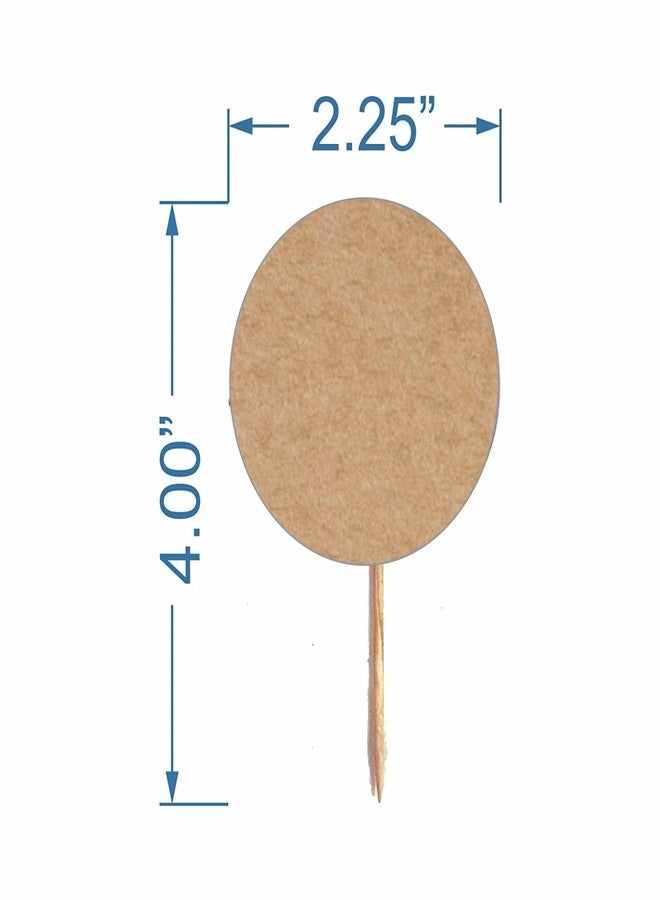 RDH INC. RDH 100 Pcs Circle Craft Paper Bold Marker Cupcake/Cake Toppers, Buffet Labels for Charcuterie Board Food Tags Toothpick Signs, Wedding Birthday Party Table and Dinner Decorations Supplies - Image 3