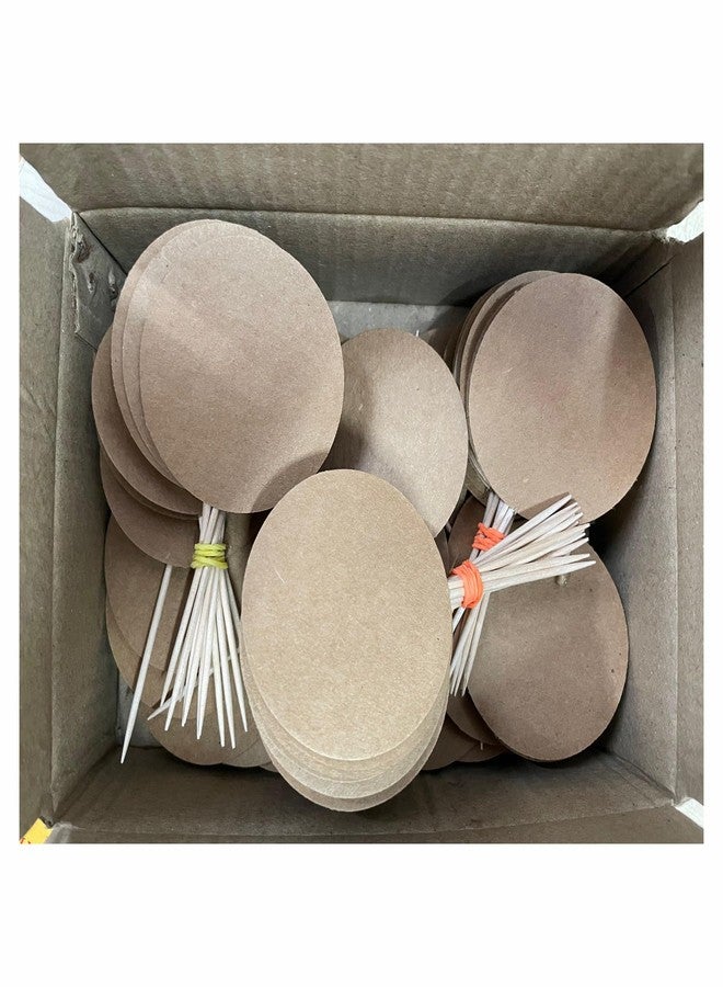 RDH INC. RDH 100 Pcs Circle Craft Paper Bold Marker Cupcake/Cake Toppers, Buffet Labels for Charcuterie Board Food Tags Toothpick Signs, Wedding Birthday Party Table and Dinner Decorations Supplies - Image 4