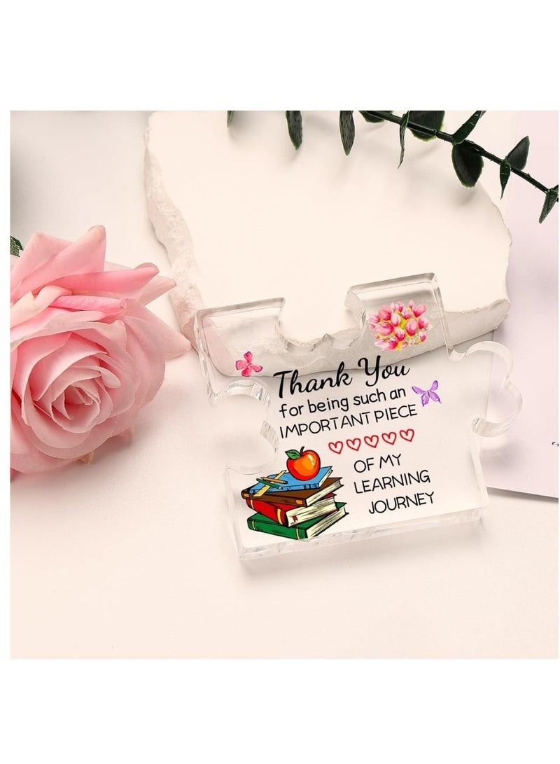 Dailychic Teacher Gifts, 8*7*1.5CM Teacher Appreciation Gifts Acrylic Plaque, Thank You Graduation Techer Day Gift,Heartwarming Teacher Gift - Image 2