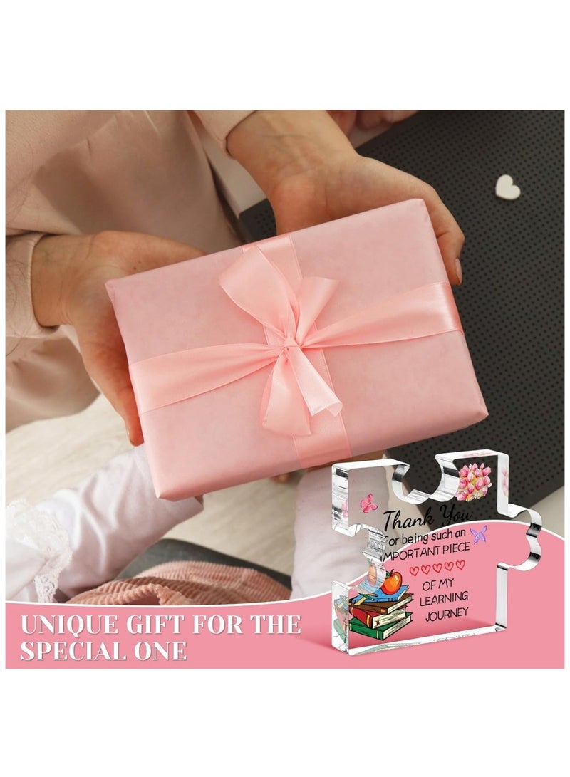 Dailychic Teacher Gifts, 8*7*1.5CM Teacher Appreciation Gifts Acrylic Plaque, Thank You Graduation Techer Day Gift,Heartwarming Teacher Gift - Image 4