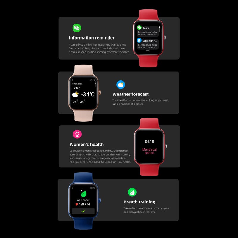 Smart Watch 1.69-Inch TFT-LCD Screen - 5ATM Waterproof Smart Sports Watch for Men Women Health Fitness Swimming - Image 4