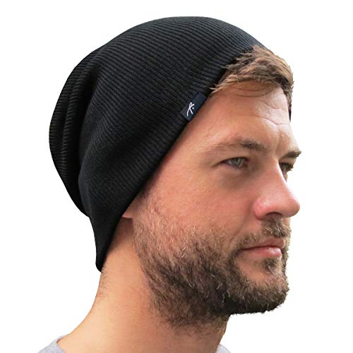 Grace Folly Slouch Beanie Hat Winter Cap for Men or Women (Many Colors) (Black) - Image 1