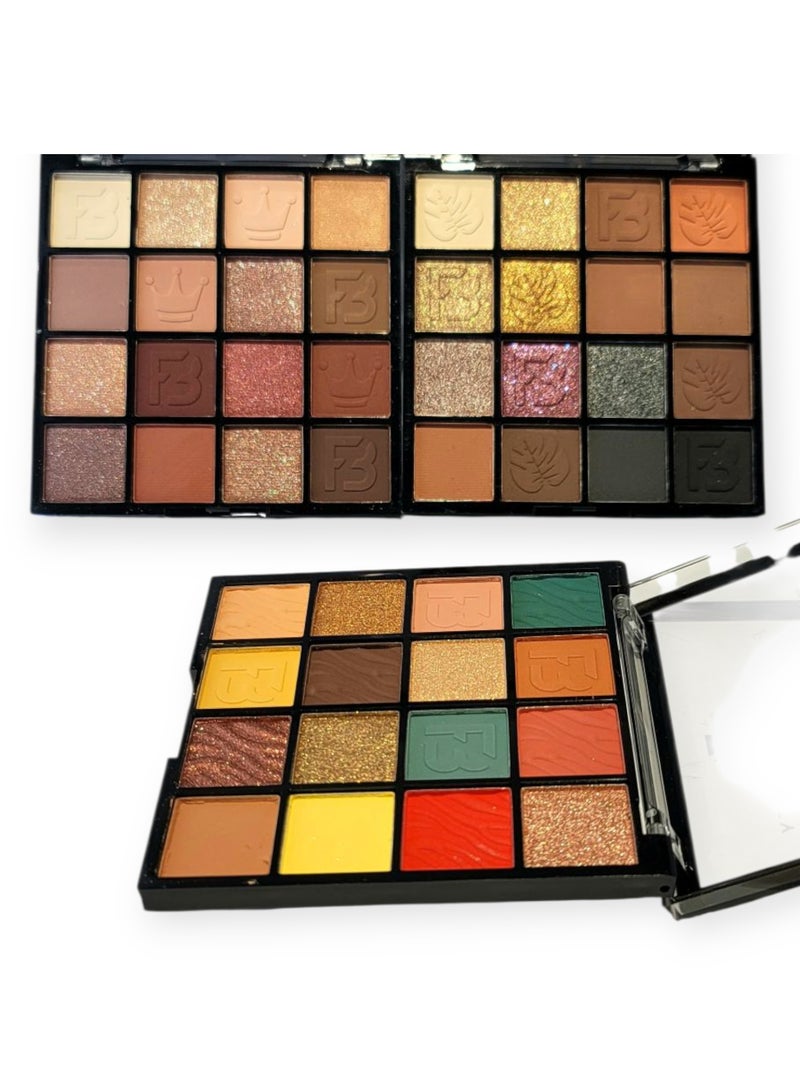 Fb Fancy Beauty 3-Piece Eyeshadow Palette Set - Attractive colors to diversify your everyday looks and special occasions - Image 2