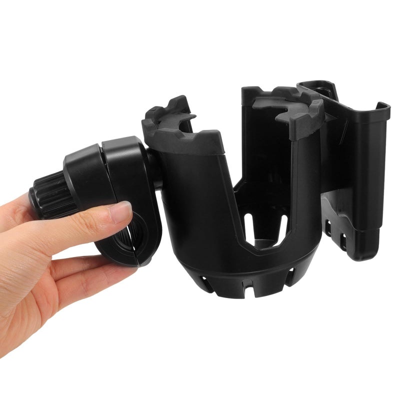 Universal 360 Degree Rotatable Wheelchair Cup Holder Black Sturdy Phone Mount for Walker - Image 5