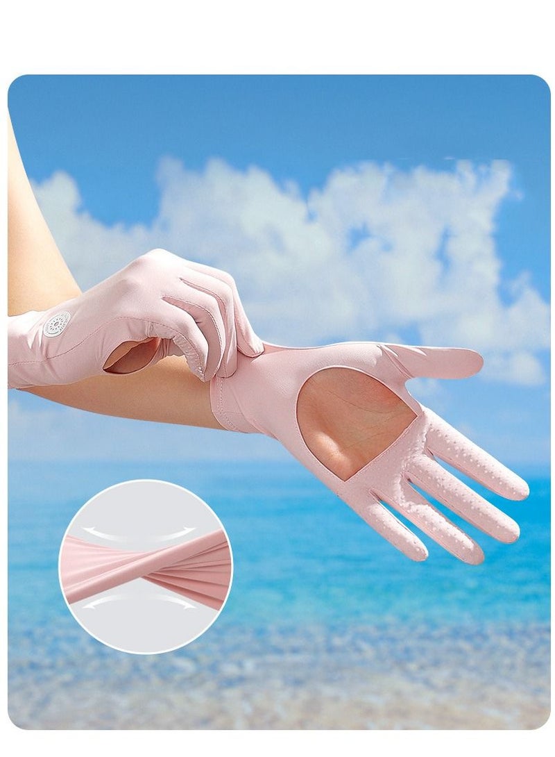 1-Pair UV Protection Summer Sunscreen Gloves White - Image 3