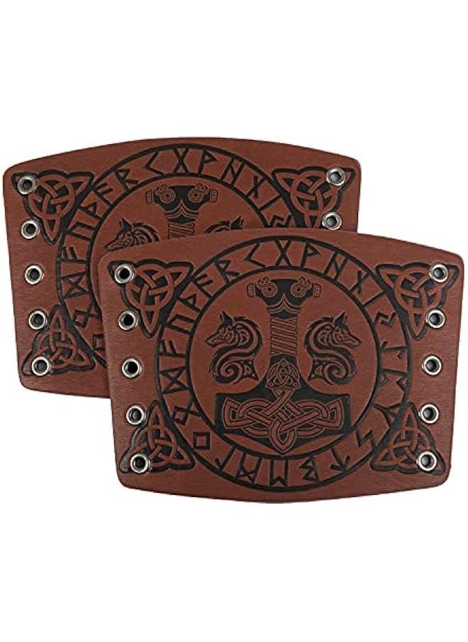 Generic - Viking Arm Bracer, Embossed Norse Symbol Faux Leather Arm Armor, Medieval Faux Leather Arm Wristband for LARP - Image 1