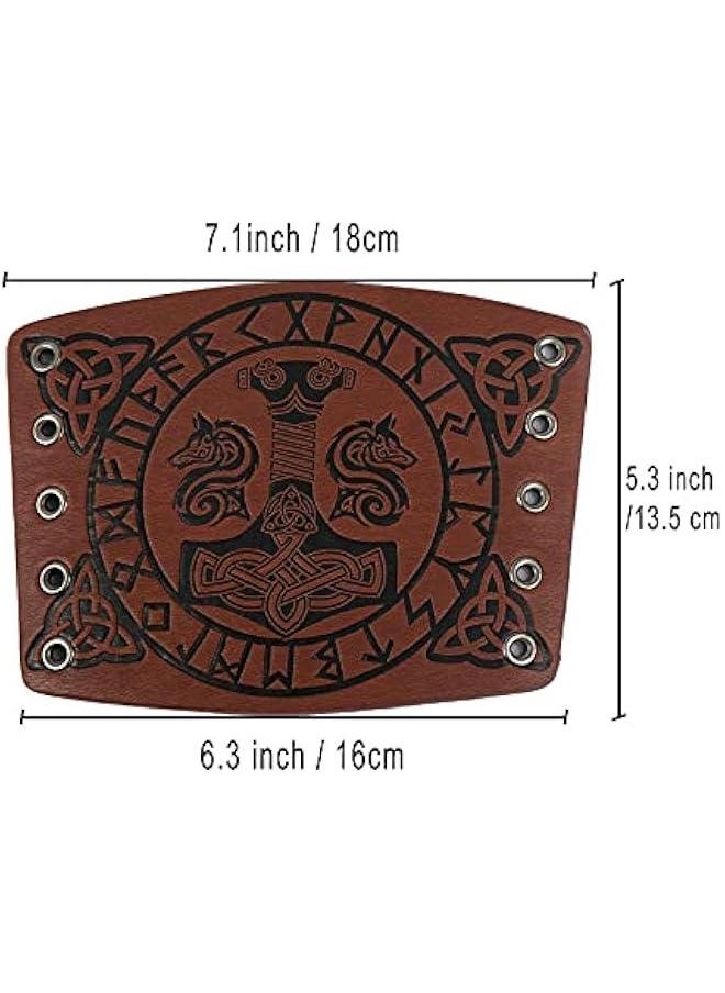 Generic - Viking Arm Bracer, Embossed Norse Symbol Faux Leather Arm Armor, Medieval Faux Leather Arm Wristband for LARP - Image 1