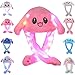 umbresen Bunny Hat Ear Moving Jumping Rabbit Hat Funny Cute Plush Animal Cap with Paws for Kids Women Girl Party Christmas Holiday Birthday Dress up Cosplay Costume Gift LED Pink - Image 3