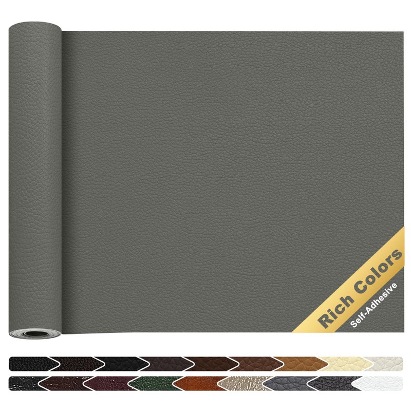 KING MOUNTAIN Leather Repair Tape 16 x 60 Inches Gray SelfAdhesive Waterproof EcoFriendly