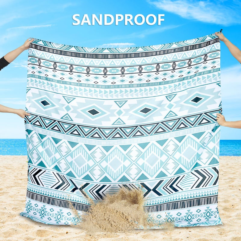 WIWIGO Beach Blanket Waterproof Sandproof Beach Mat 79" X 83"/10'x9'for 2-8 Adults Quick Drying Outdoor Picnic Mat Beach Accessories for Travel, Camping, Hiking - Image 3
