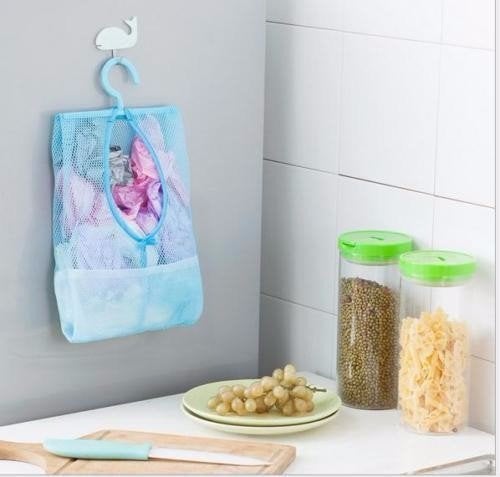 SEMITO Multipurpose Clothespin Bag with Hanger, Hanging Storage Mesh Bag for Home Over The Door - Pack of 3 Laundry Net Pouch Bathroom Organizer (Multicolour) - Image 4
