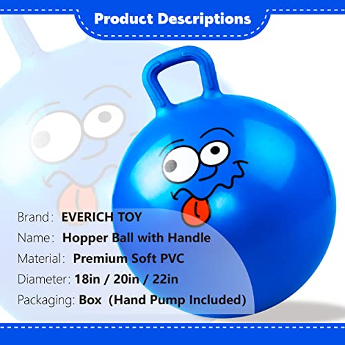 EVERICH TOY Hopper Ball Bouncing Ball with Handle 22 Inches Jumping Hoppity Hop Toys Sit and Bounce on Toys for Boys and Girls Gifts - Image 5