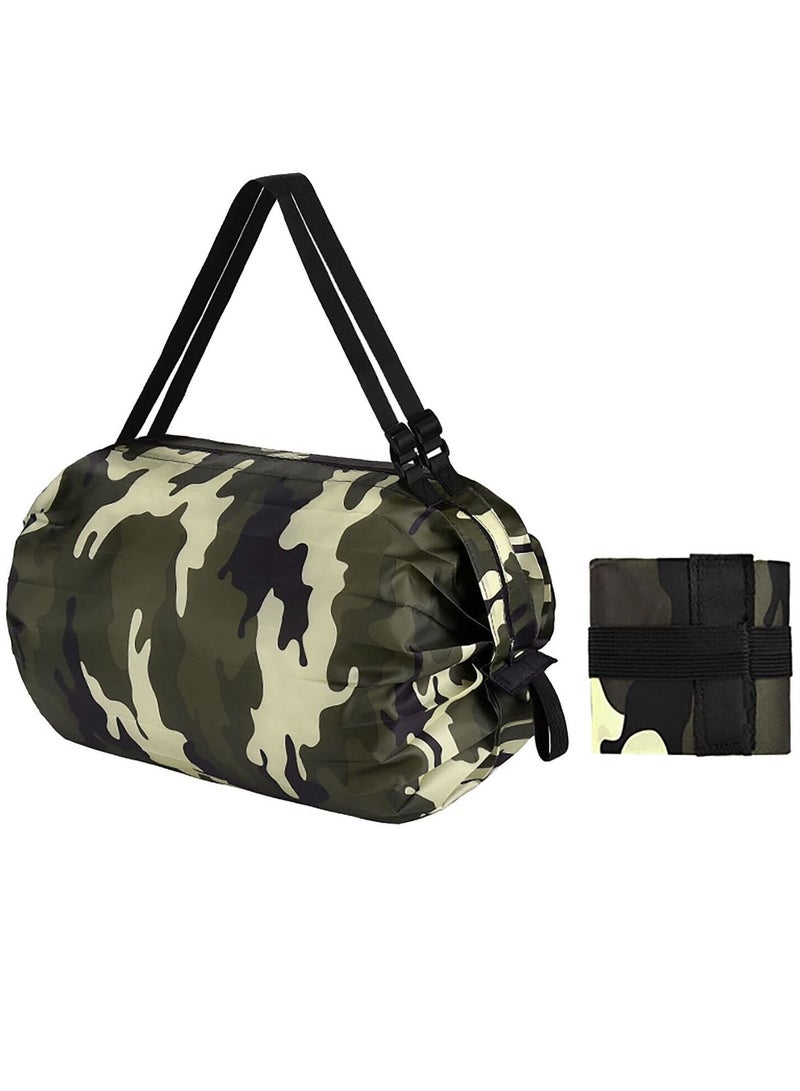 DubaiGallery Crystal Zone Folding Shopping Bag with Zipper | Nylon Waterproof Travel Luggage Bag Portable Foldable Shopping Bag | Multiuse Grocery Shoulder Handbag Travel Bag (Assorted Color & Design) - Image 2