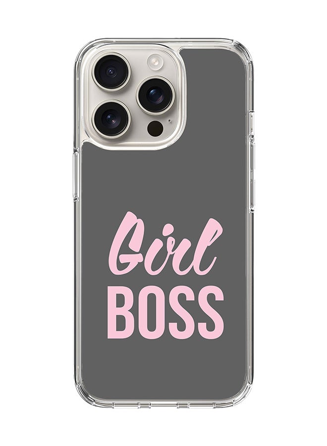 Stylizedd غطاء آيفون 16 برو [متوافق مع MagSafe] غطاء مغناطيسي رقيق شفاف - فتاة رئيسة (رمادي) FP - Image 1