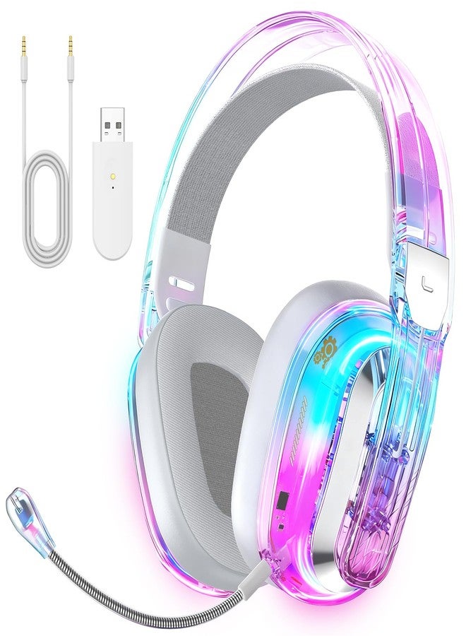 BENGOO Wireless Gaming Headset for PS5, PS4, PC, Switch, Mac, 2.4GHz USB Over Ear Gaming Headphones with Crystal RGB Lights - Image 1