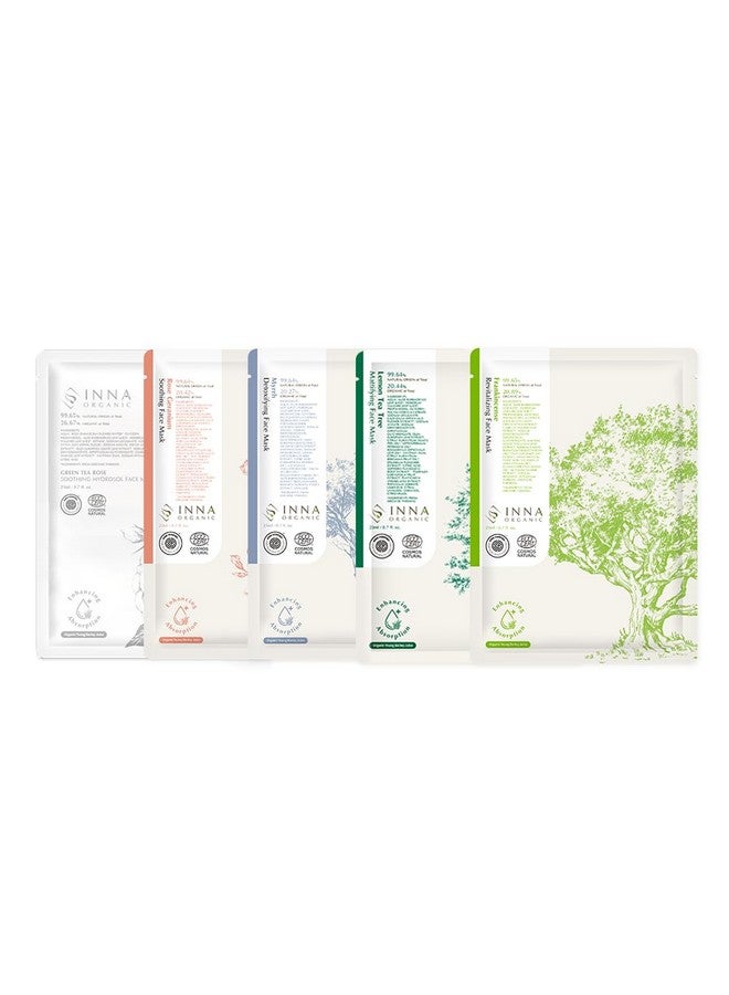 إينا أورجانيك مجموعة إنا فيرست بيك، مضادة للشيخوخة، ترطيب عميق، مهدئ، فاخر، نظيف، تجميل منزلي، منتجع صحي معتمد من Ewg وCosmos، عبوة مكونة من 5 قطع... - Image 1