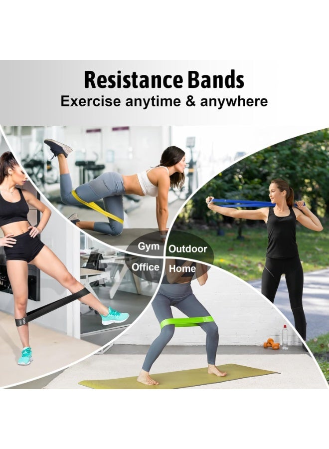 Halamine Resistance Bands Set, 5pcs Assorted Pounds Strength Training Exercise Resistance Loops Stretch Bands, Gym Fitness Yoga Workout Resistance Loops Bands for Arm Legs and hips - Image 5