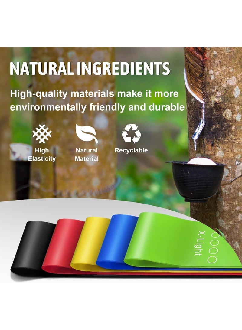 Halamine Resistance Bands Set, 5pcs Assorted Pounds Strength Training Exercise Resistance Loops Stretch Bands, Gym Fitness Yoga Workout Resistance Loops Bands for Arm Legs and hips - Image 4