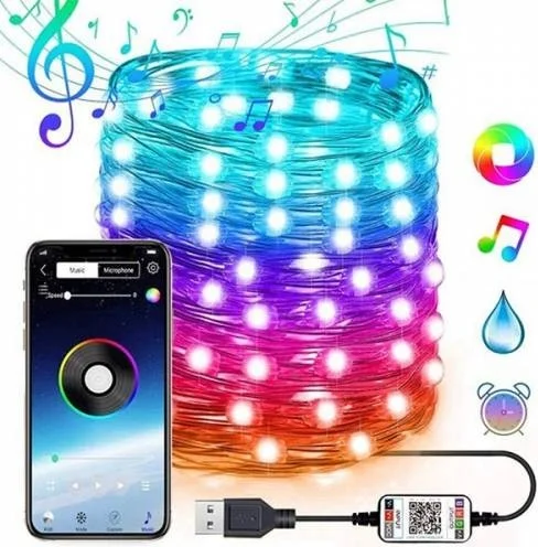 بولهاموبيل Polham 5 Meter LED Lamp Controllable With Bluetooth Connected Phone, RGB Illuminated Ornamental Lamp