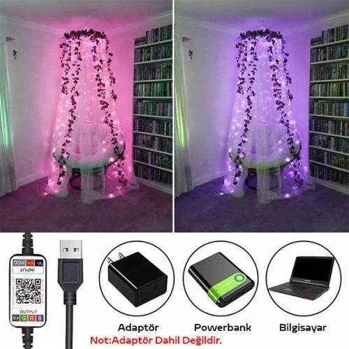 بولهاموبيل Polham 5 Meter LED Lamp Controllable With Bluetooth Connected Phone, RGB Illuminated Ornamental Lamp