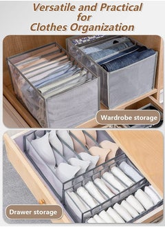 XiuWoo 6-Piece Wardrobe Clothes Drawer Organizers Dividers Compartment Storage Box Bins for Jeans,Bras,Underwear,Socks,Baby Clothes, Foldable Closet Drawer Organizers Storage Bedroom  - Image 3