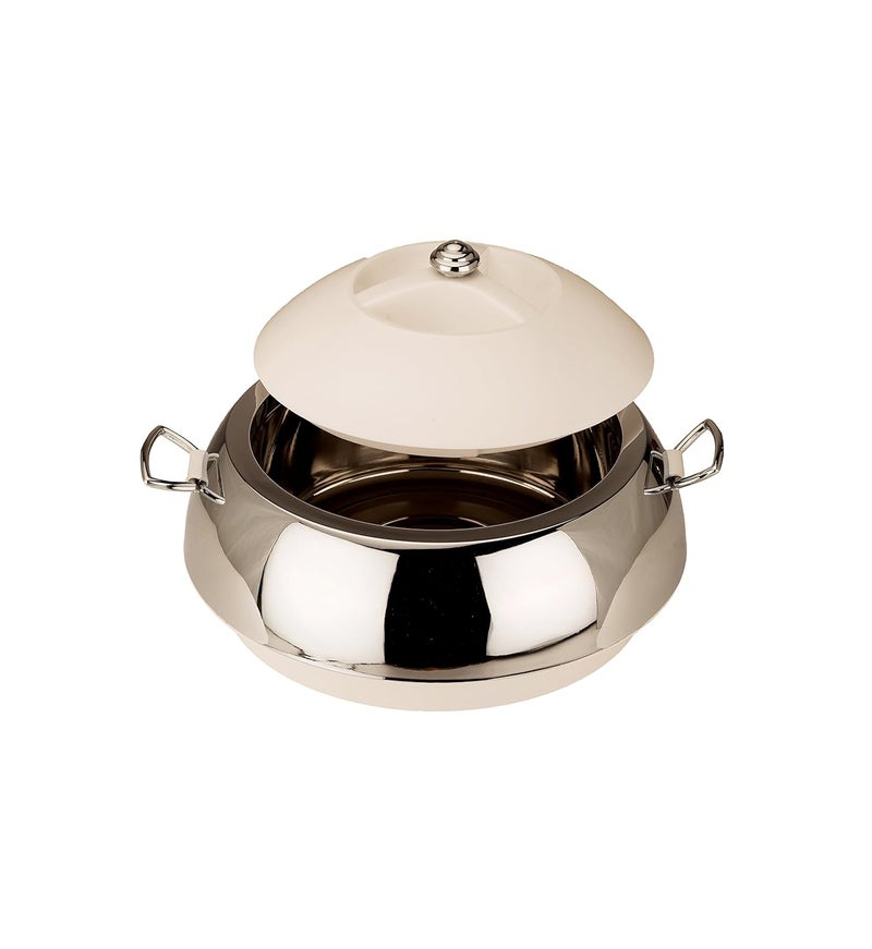 JAYPEE JAYPEE Eena Meena Deeka Ultra Serving Set PU Insulated with Chrome Plated Knob Casserole Set of 3 Inner Stainless Steel Serving Bowl 75010001500 ml Ultra White  - Image 4