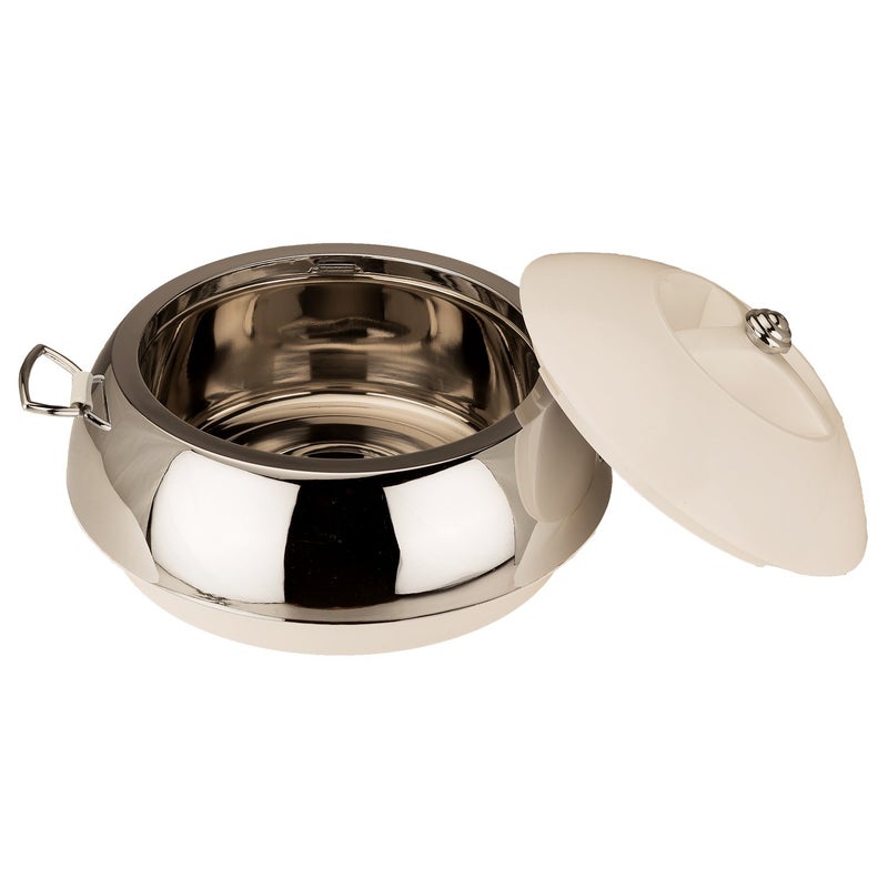 JAYPEE JAYPEE Eena Meena Deeka Ultra Serving Set PU Insulated with Chrome Plated Knob Casserole Set of 3 Inner Stainless Steel Serving Bowl 75010001500 ml Ultra White  - Image 5