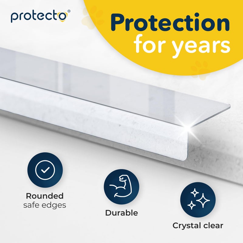 PROTECTO 2-Pack Window Sill Protector from Dogs 35.5 x 5.1 Clear Window Guards from Cats Scratching, Chewing & Clawing | Keep Your Sills Smooth & Paws Safe | Ultra Strong Window Sill Cover Protection - Image 5