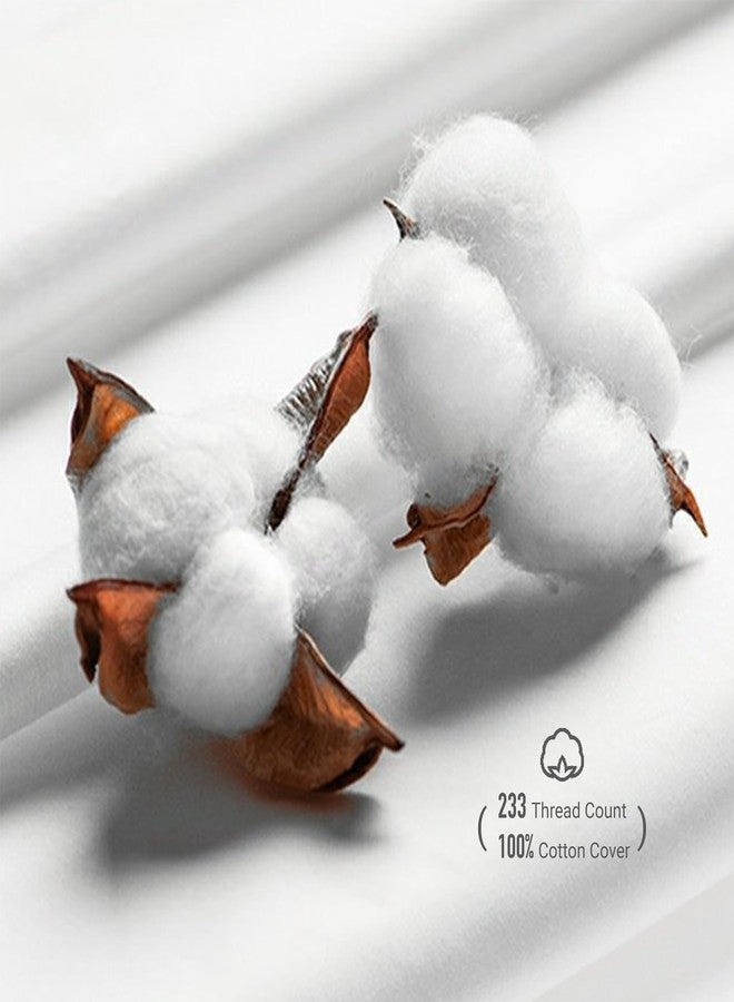 Hotel Grand White Goose Down Fiber Pillow Queen Size 100% Cotton Hypoallergenic Luxury Suportive Pillow Hotel Collection Soft Bed Pillow for Side/Back Sleeping Pillow, 28"x20",1 Pack - Image 4