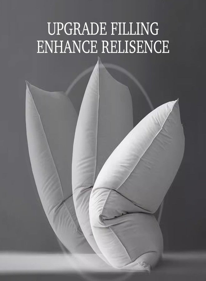 Hotel Grand White Goose Down Fiber Pillow Queen Size 100% Cotton Hypoallergenic Luxury Suportive Pillow Hotel Collection Soft Bed Pillow for Side/Back Sleeping Pillow, 28"x20",1 Pack - Image 2