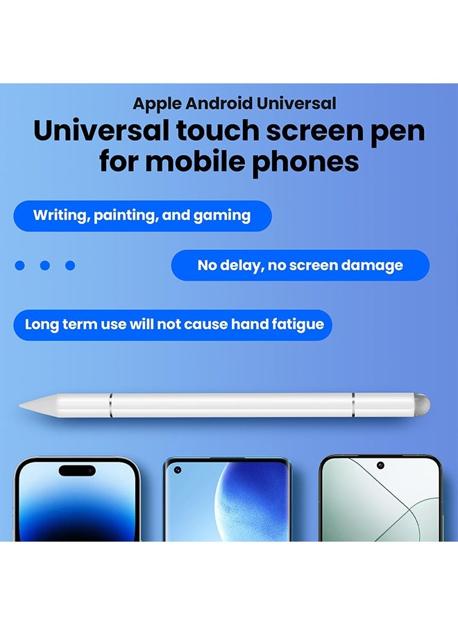 فانجو قلم 3 في 1 للشاشة التي تعمل باللمس، قلم قرص مغناطيسي عالي الحساسية والدقة لأجهزة iPad/Apple/iPhone/Samsung/Android ذات شاشة اللمس السعوية (أبيض) - Image 5