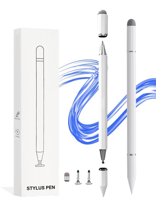 فانجو قلم 3 في 1 للشاشة التي تعمل باللمس، قلم قرص مغناطيسي عالي الحساسية والدقة لأجهزة iPad/Apple/iPhone/Samsung/Android ذات شاشة اللمس السعوية (أبيض) - Image 1