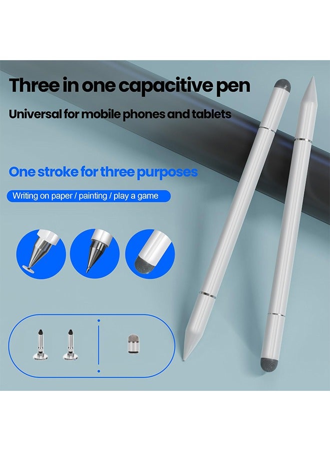 فانجو قلم 3 في 1 للشاشة التي تعمل باللمس، قلم قرص مغناطيسي عالي الحساسية والدقة لأجهزة iPad/Apple/iPhone/Samsung/Android ذات شاشة اللمس السعوية (أبيض) - Image 2