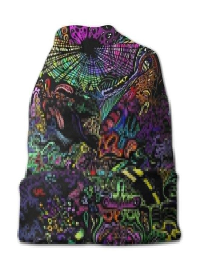 MOLIAN Trippy Psychedelic Art (2) Beanie Men Women Unisex Skull Knit Hat Cap - Image 3