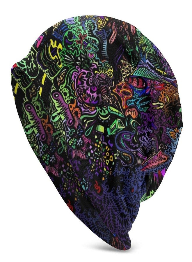 MOLIAN Trippy Psychedelic Art (2) Beanie Men Women Unisex Skull Knit Hat Cap - Image 1