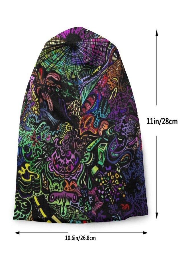 MOLIAN Trippy Psychedelic Art (2) Beanie Men Women Unisex Skull Knit Hat Cap - Image 2