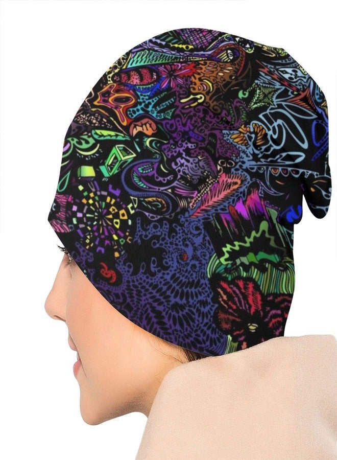 MOLIAN Trippy Psychedelic Art (2) Beanie Men Women Unisex Skull Knit Hat Cap - Image 5