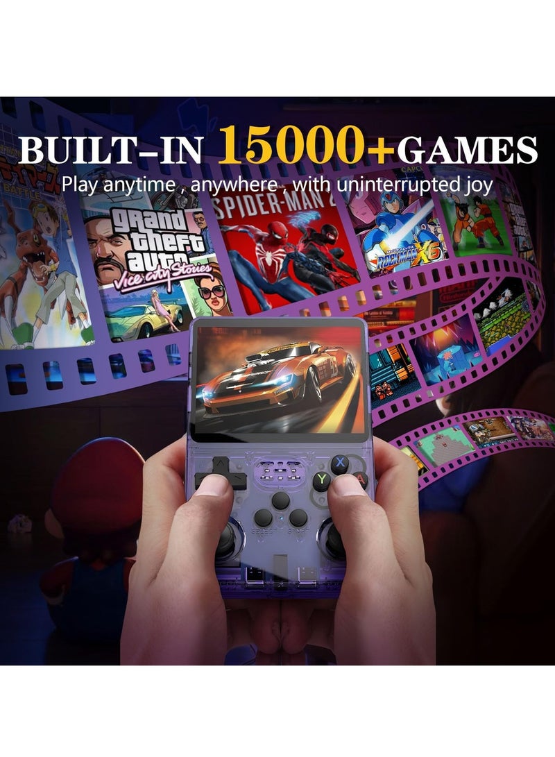 واي آند دي جهاز ألعاب كلاسيكي R36S، جهاز ألعاب محمول مزود بذاكرة 64 جيجابايت محملة مسبقًا بالألعاب، وظيفة حفظ وتحميل الألعاب، شاشة IPS عالية الدقة مقاس 3.5 بوصة، محاكي محمول، جهاز ألعاب ريترو بوكيت PSP، مناسب للعائلة والبالغين وعشاق الألعاب الكلاسيكية. - Image 4