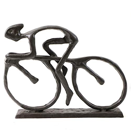 Bitopbi Cast Iron Art Sculpture Home Decoration Statue for The Bicycle Enthusiast Metal Figurine Art Home Décor for Runner Sportsman Cyclist Bicycle Enthusiast (4# Cyclist) - Image 1