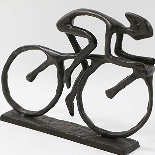 Bitopbi Cast Iron Art Sculpture Home Decoration Statue for The Bicycle Enthusiast Metal Figurine Art Home Décor for Runner Sportsman Cyclist Bicycle Enthusiast (4# Cyclist) - Image 3