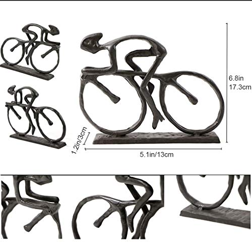 Bitopbi Cast Iron Art Sculpture Home Decoration Statue for The Bicycle Enthusiast Metal Figurine Art Home Décor for Runner Sportsman Cyclist Bicycle Enthusiast (4# Cyclist) - Image 5